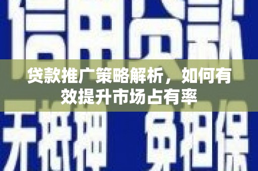 红星贷款推广策略解析，如何有效提升市场占有率