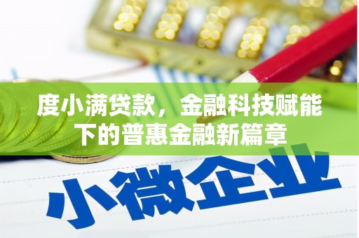 红星度小满贷款，金融科技赋能下的普惠金融新篇章