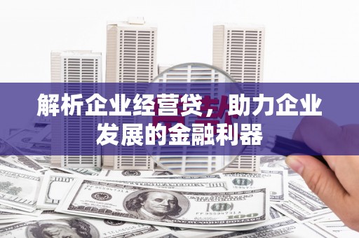 红星解析企业经营贷，助力企业发展的金融利器