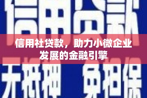 红星信用社贷款，助力小微企业发展的金融引擎