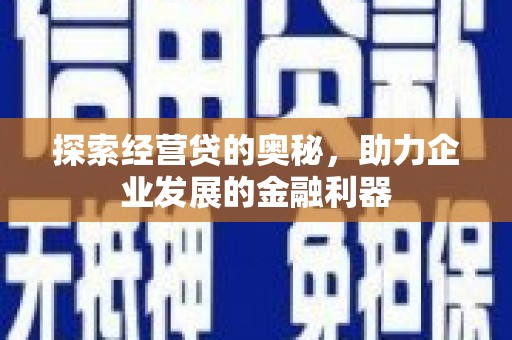 红星探索经营贷的奥秘，助力企业发展的金融利器