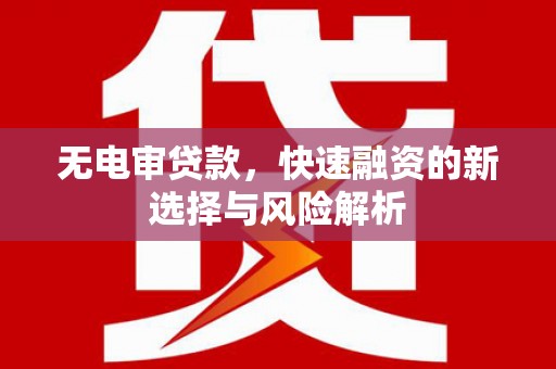 红星无电审贷款，快速融资的新选择与风险解析