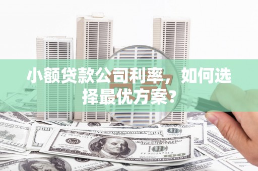 红星小额贷款公司利率，如何选择最优方案？