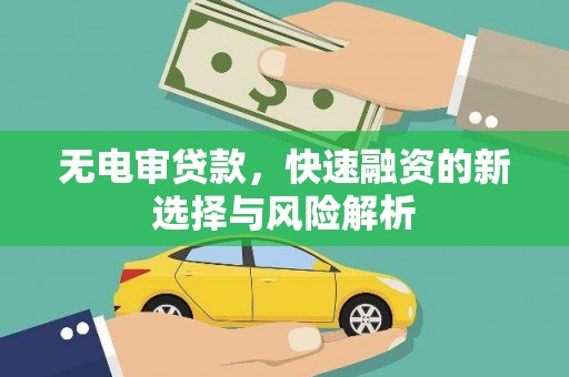 红星无电审贷款，快速融资的新选择与风险解析