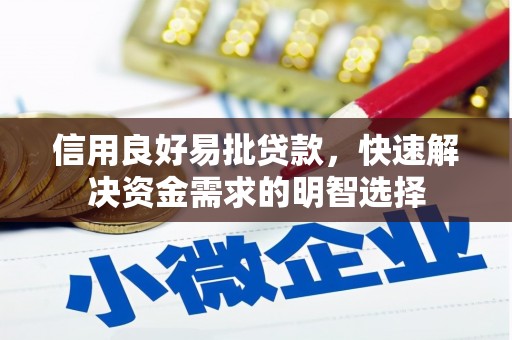 红星信用良好易批贷款，快速解决资金需求的明智选择