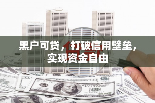 红星黑户可贷，打破信用壁垒，实现资金自由